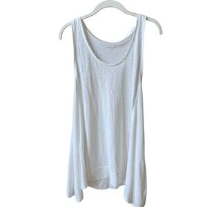 Eileen Fisher White Linen Racerback Swing Tunic Top